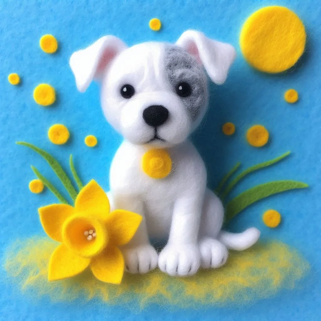 White Staffordshire Bull Terrier Birthday Card