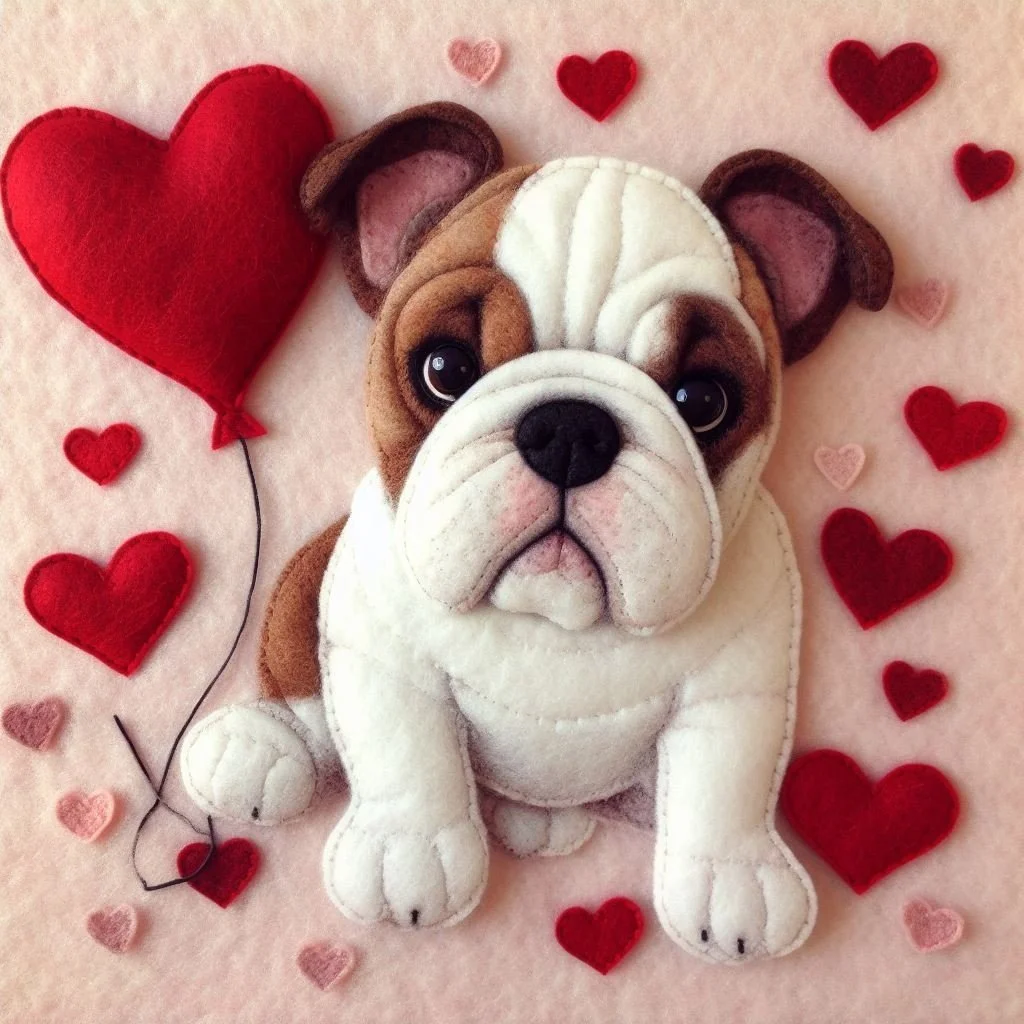 Bulldog Valentine Card