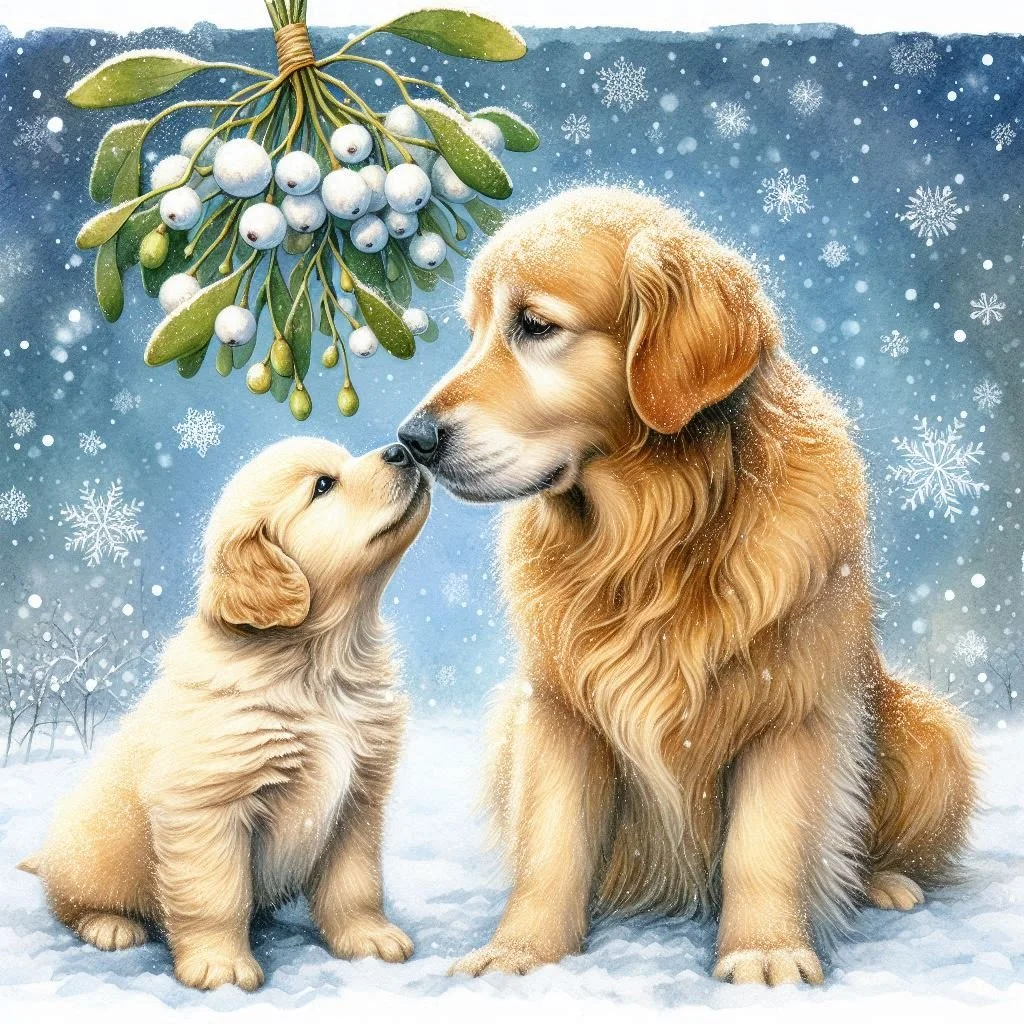 Golden Retriever Puppy Christmas Card