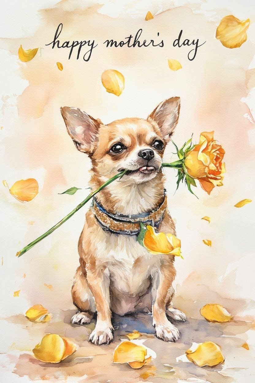 Chihuahua Mothering Sunday Card