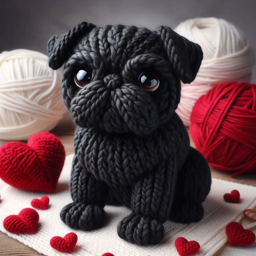 Black Pug Valentine Card