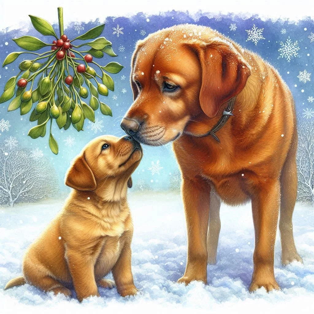 Fox Red Lab Puppy Christmas Card