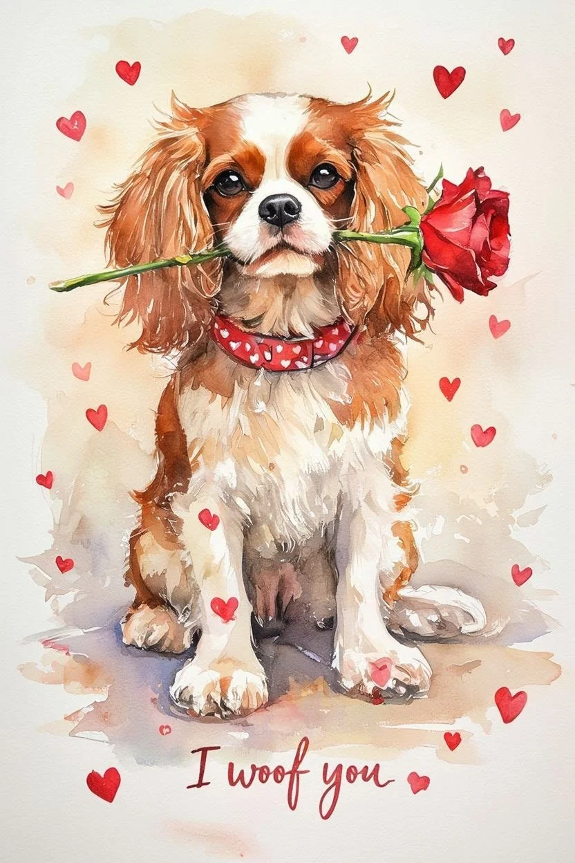 Large Cavalier Valentine Card