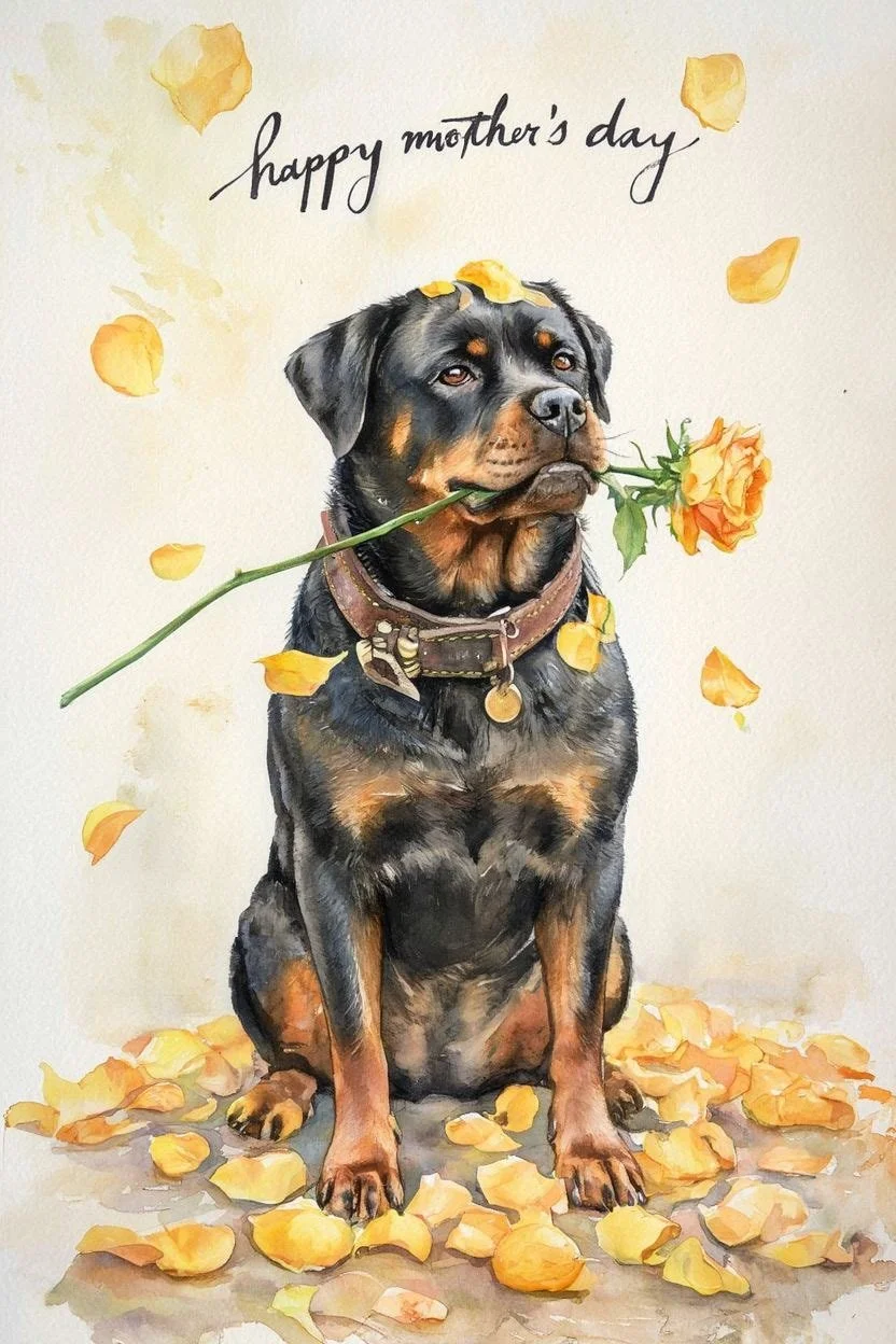 Rottweiler Mothering Sunday Card