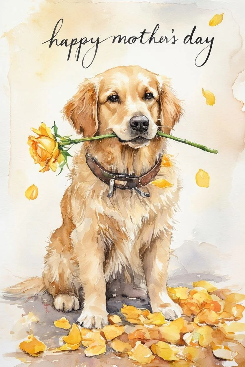 Golden Retriever Mothering Sunday Card