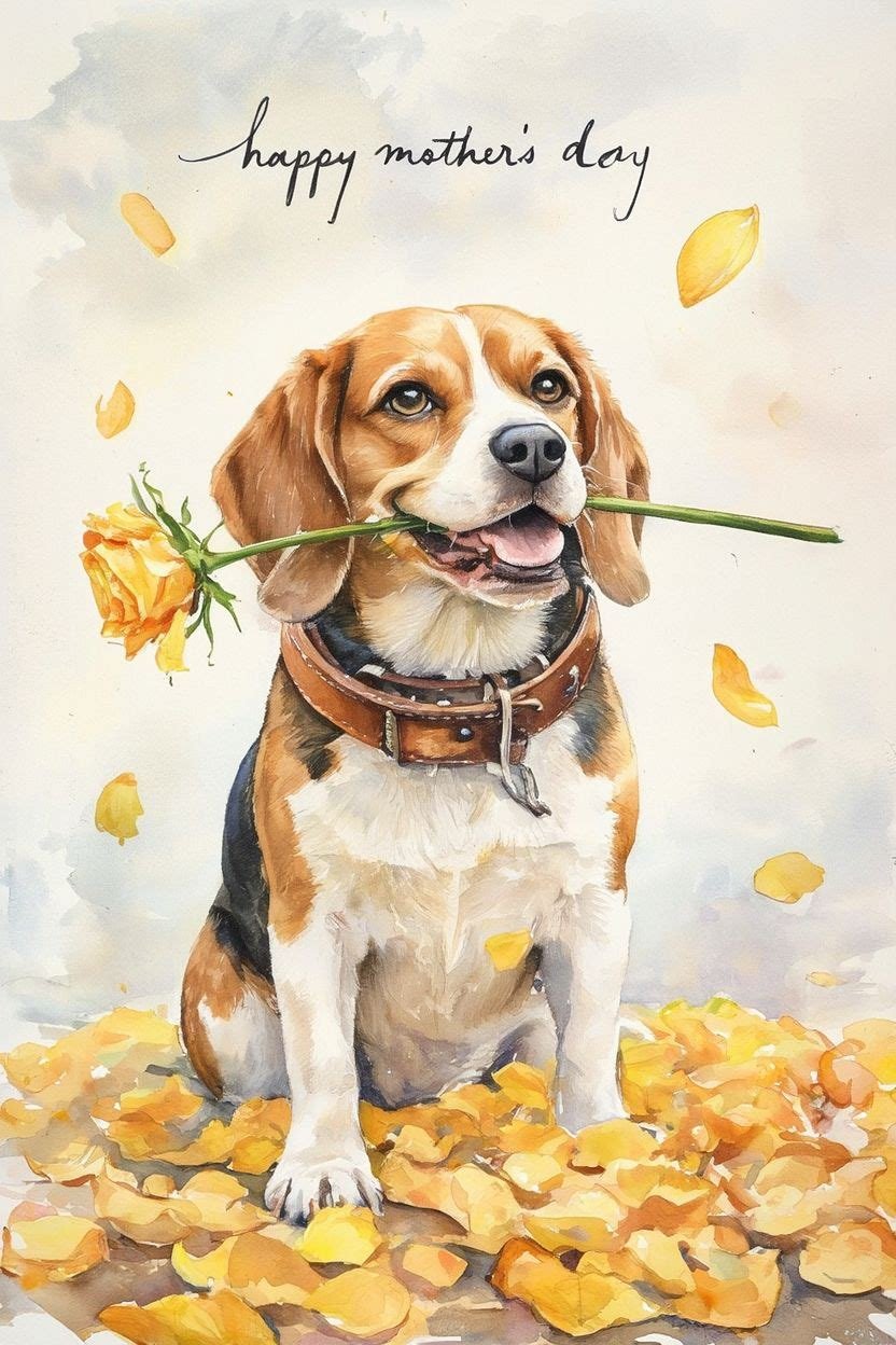 Beagle Mothering Sunday Card