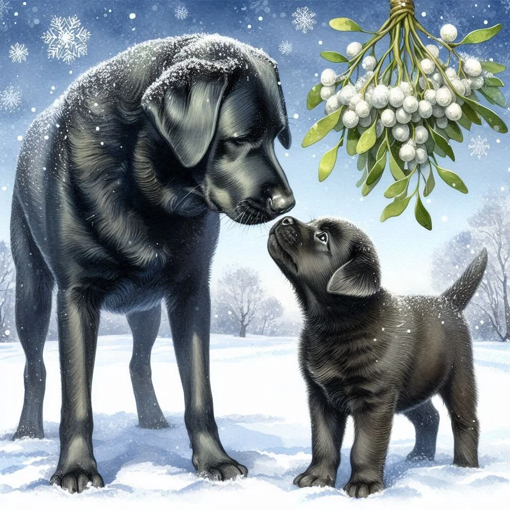 Black Labrador Puppy Christmas Card