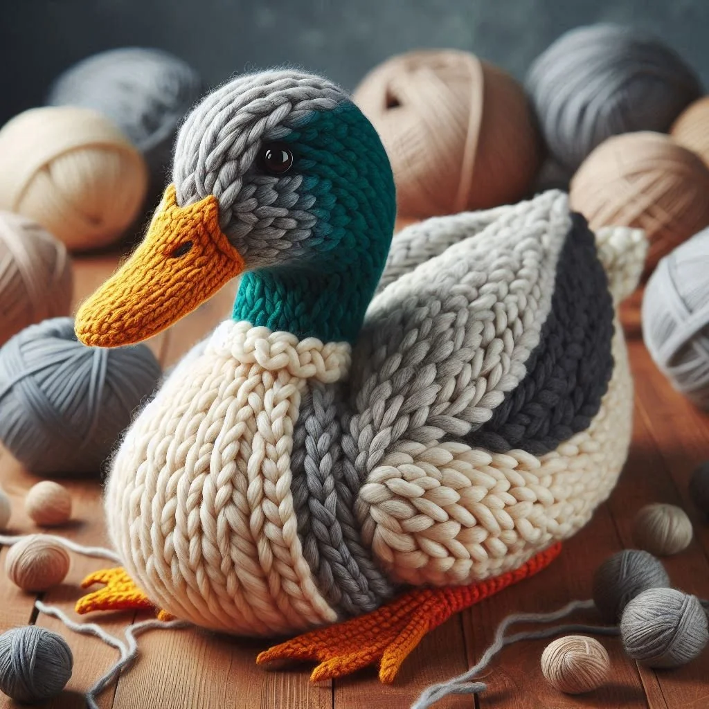 Knitted Duck Greeting Card