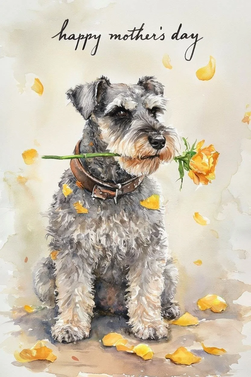 Schnauzer Mothering Sunday Card