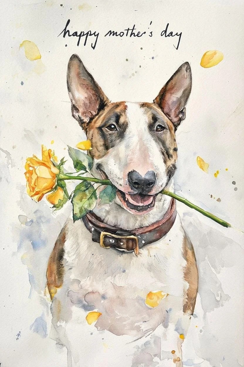 Bull Terrier Mothering Sunday Card