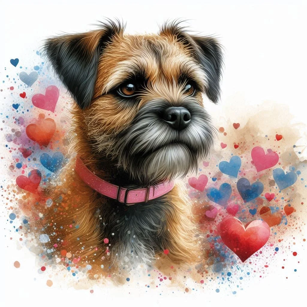 Border Terrier Valentine Card