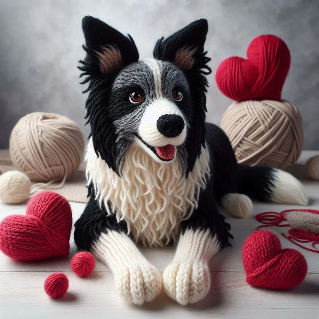 Border Collie Valentines Card
