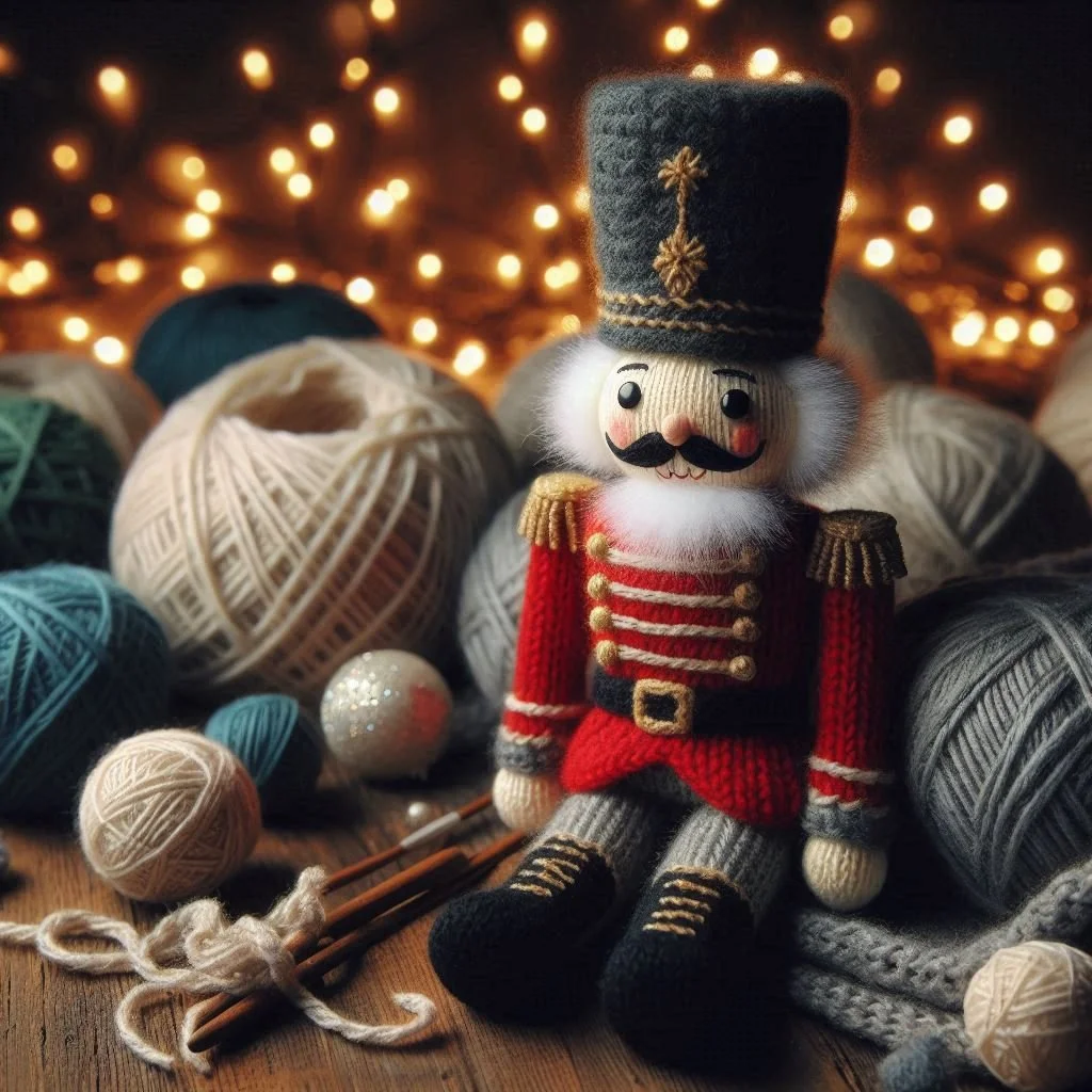 Knitted Nutcracker Christmas Card