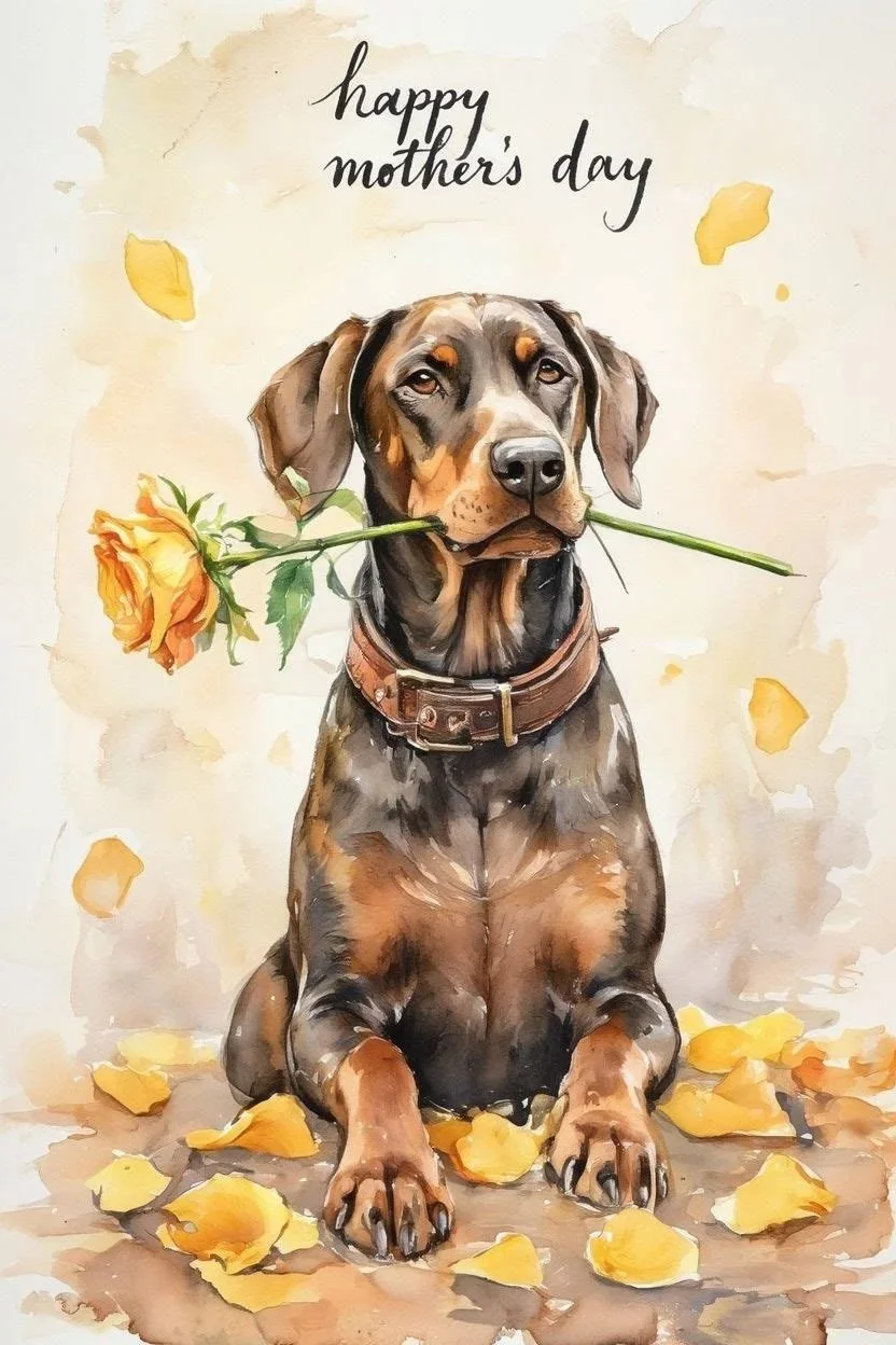 Doberman Mothering Sunday Card