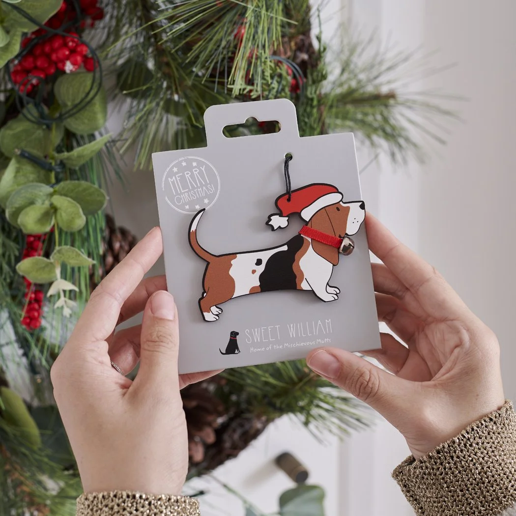 Basset Hound Christmas Tree Decoration