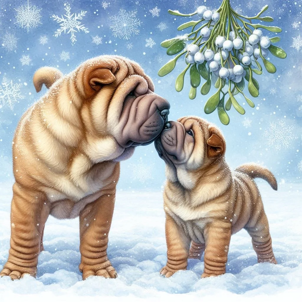 Shar Pei Puppy Christmas Card