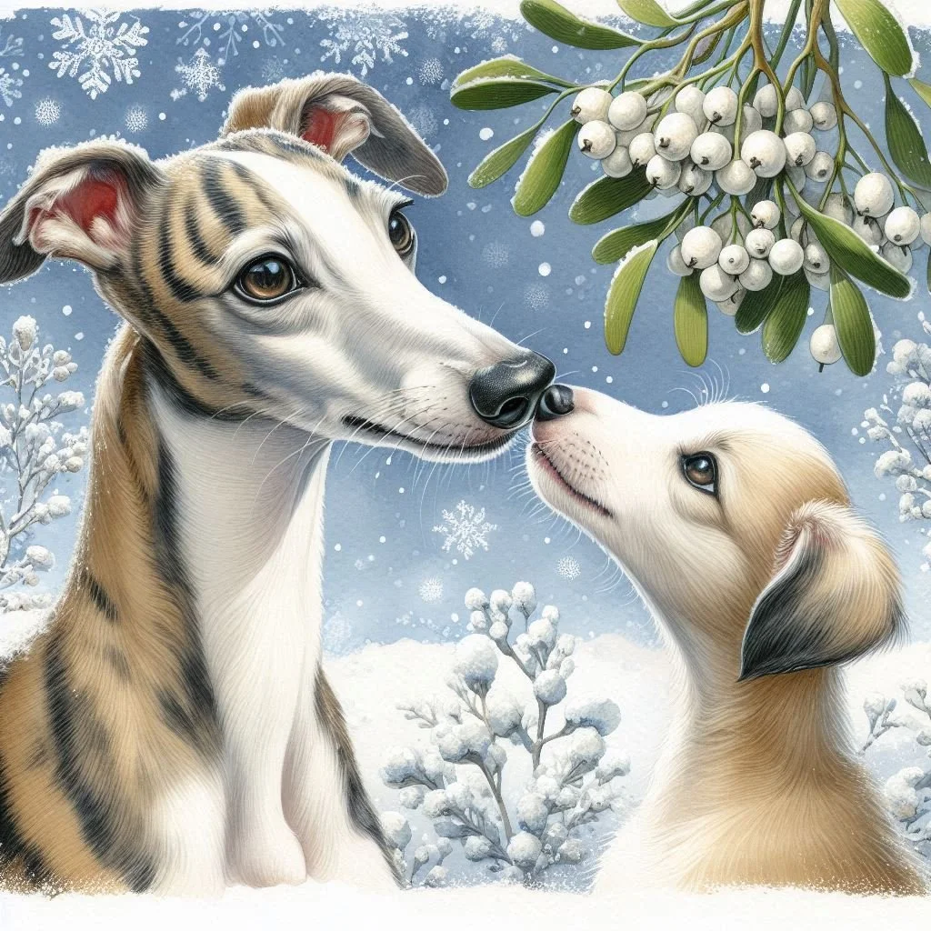 Whippet Puppy Christmas Card