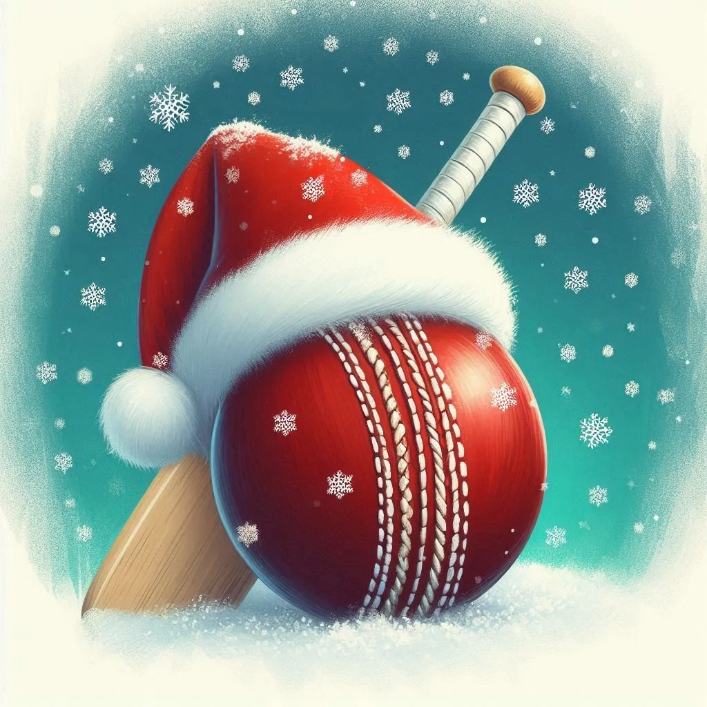 Cricket Ball Christmas Card