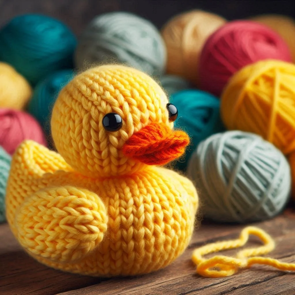 Knitted Rubber Duck Greeting Card