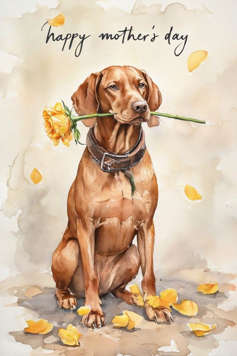 Vizsla Mothering Sunday Card