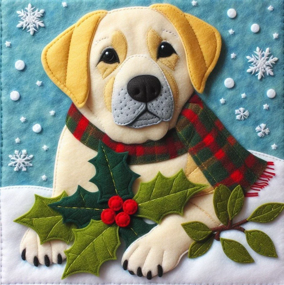 Pack of Yellow Labrador Christmas Cards