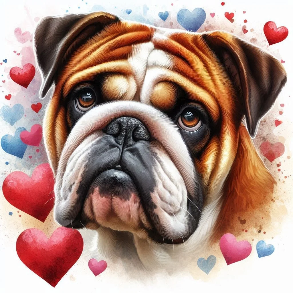Bulldog Valentine Card