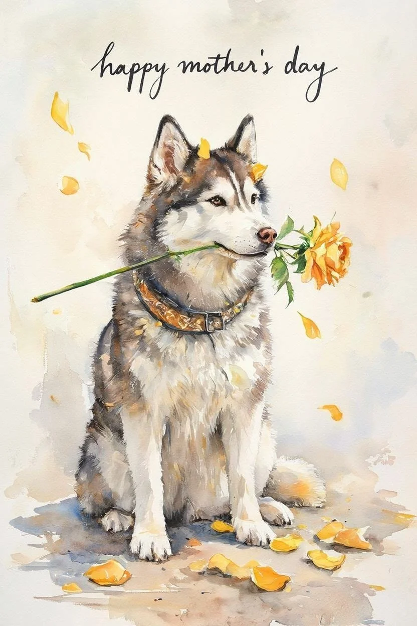 Husky Mothering Sunday Card