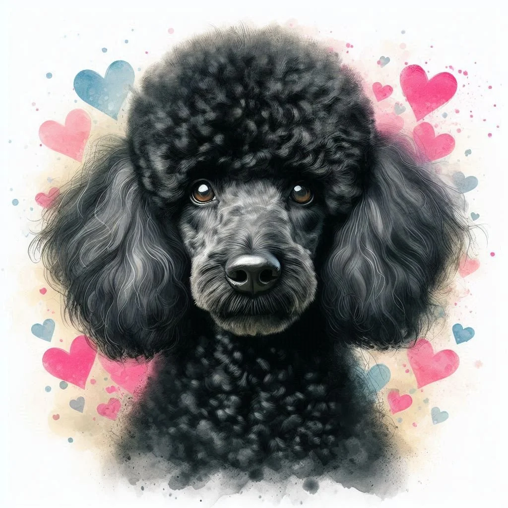 Black Poodle Valentine Card