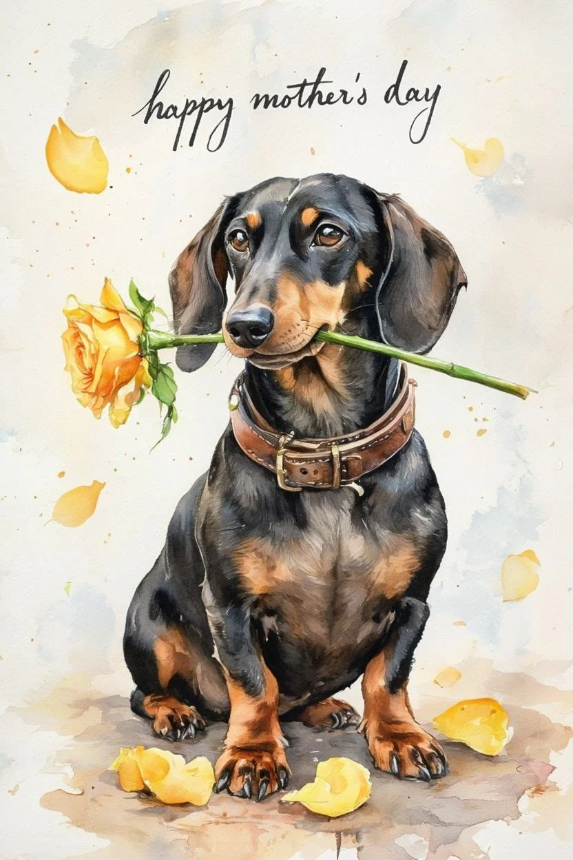 DachshundMothering Sunday Card