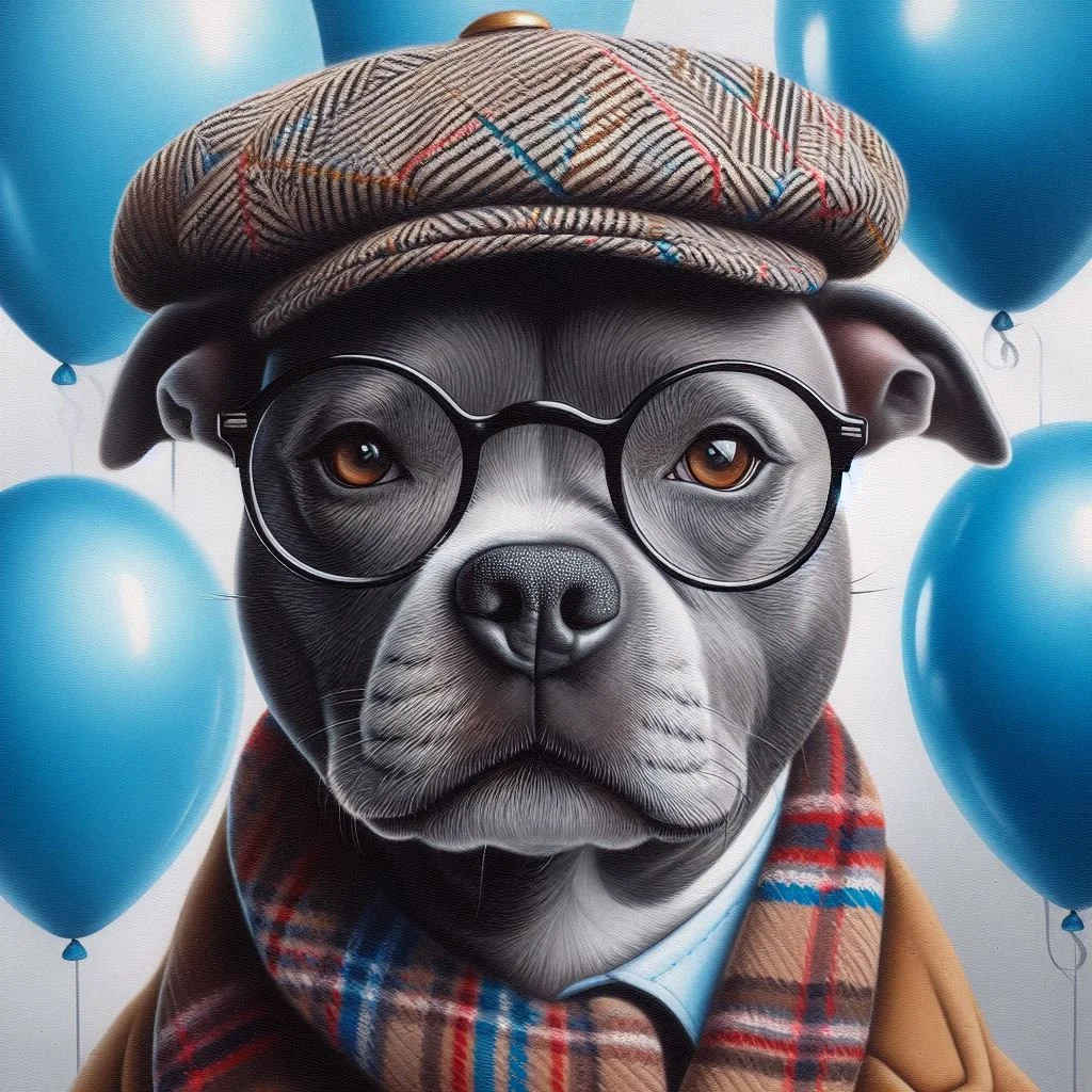 Grey Staffordshire Bull Terrier Fathers Day Card