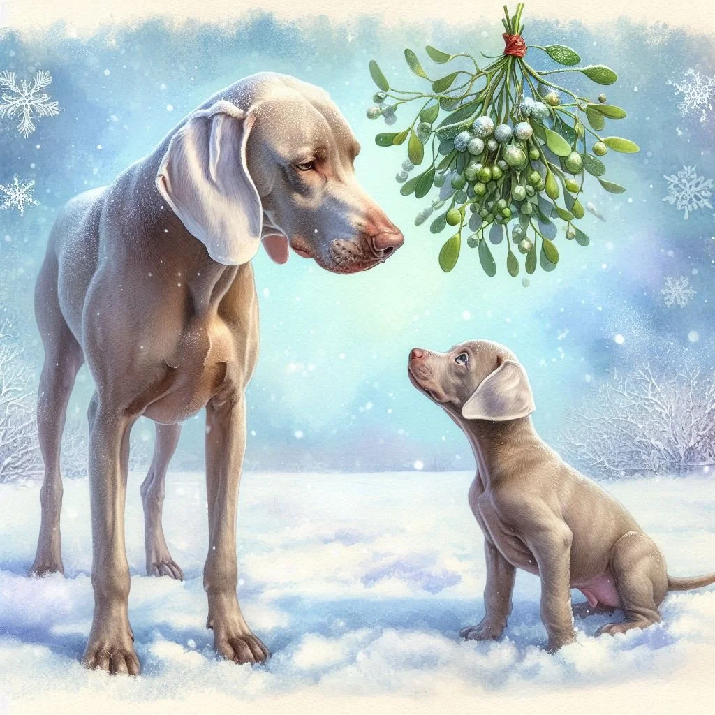 Weimaraner Puppy Christmas Card
