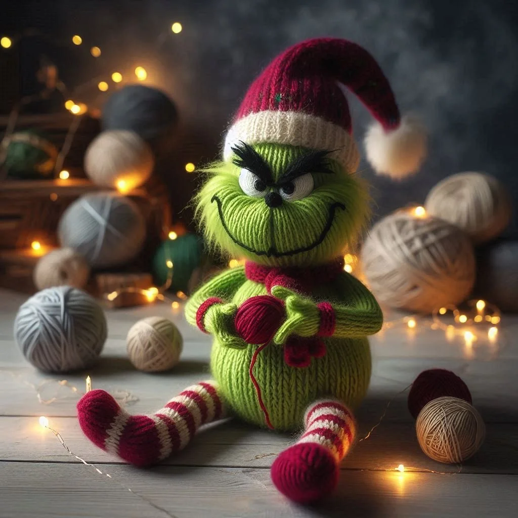 The Grinch Knitted Christmas Card