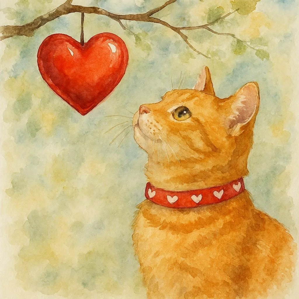 Ginger Cat Valentine Card