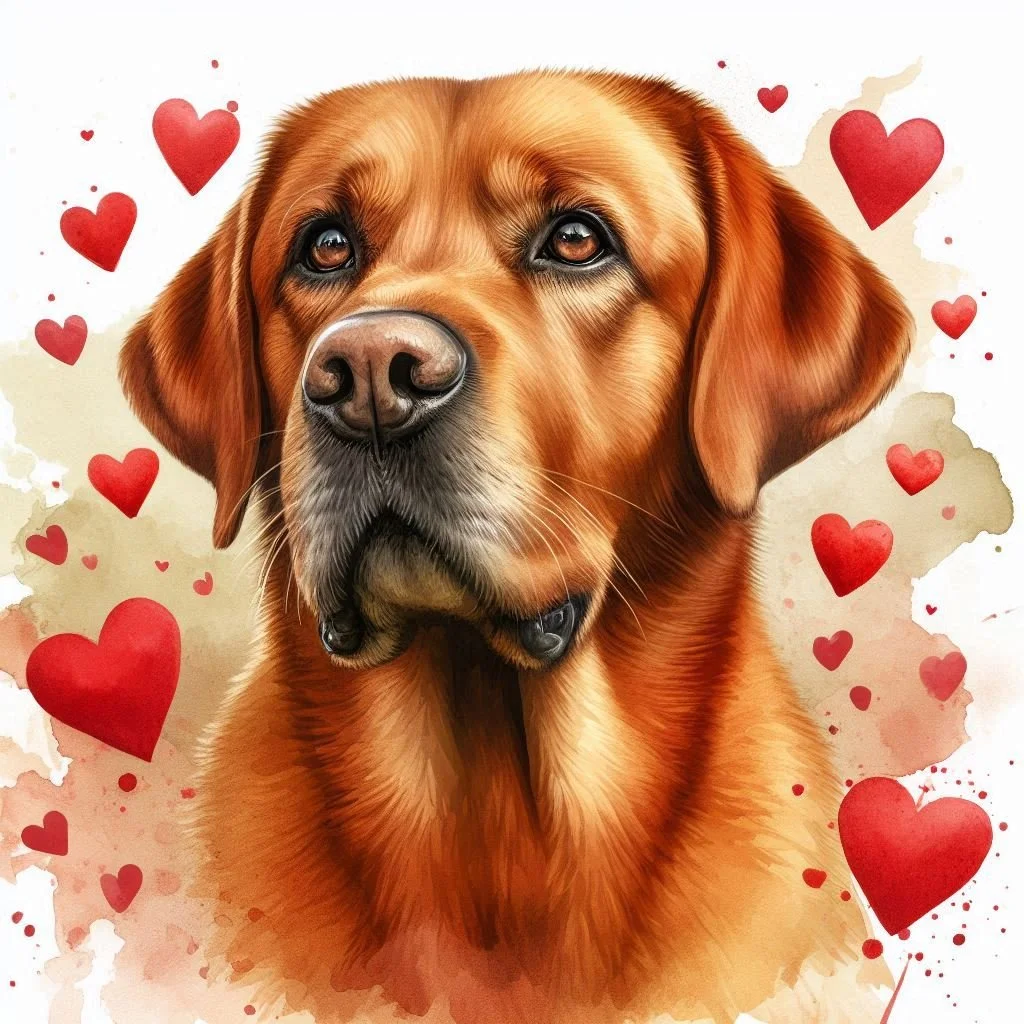 Fox Red Labrador Valentine Card