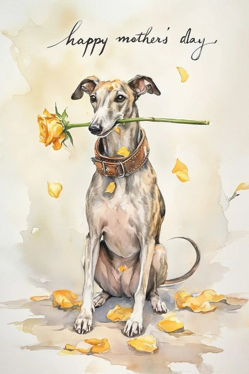 Whippet Mothering Sunday Card