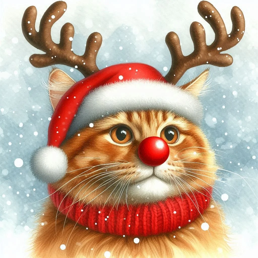 Pack of Ginger Cat Christmas Cards