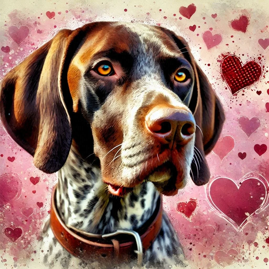 German Pointer Valentine Card