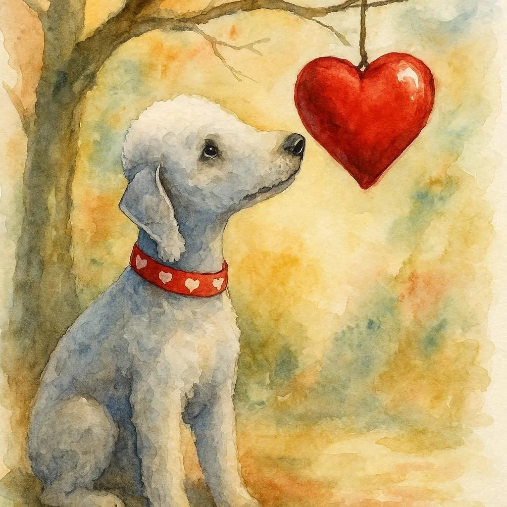 Bedlington Terrier Valentine Card