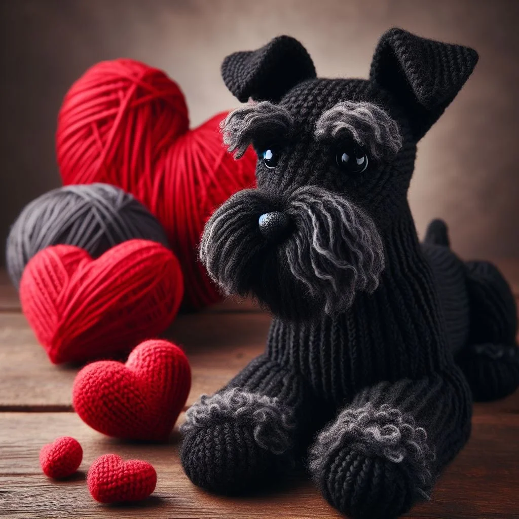 Black Schnauzer Valentines Card