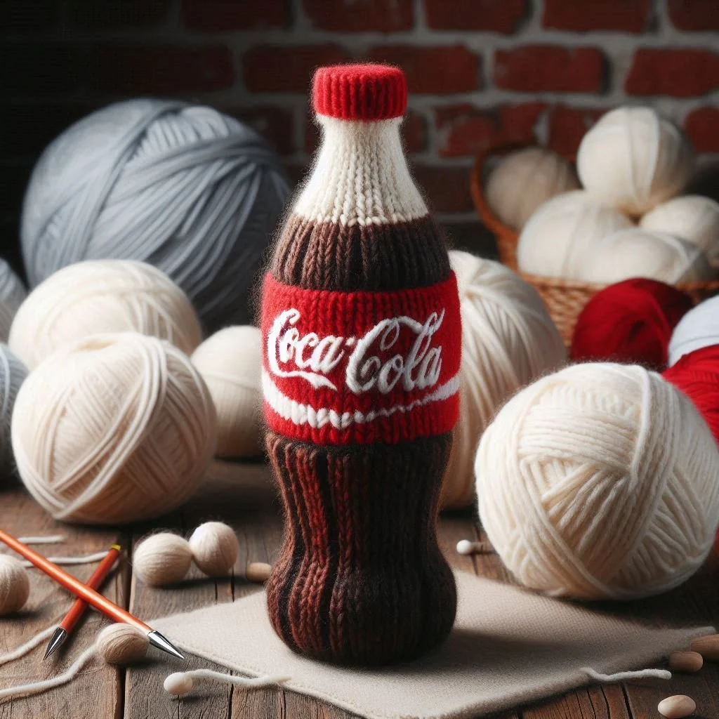 Knitted Coca Cola Greeting Card