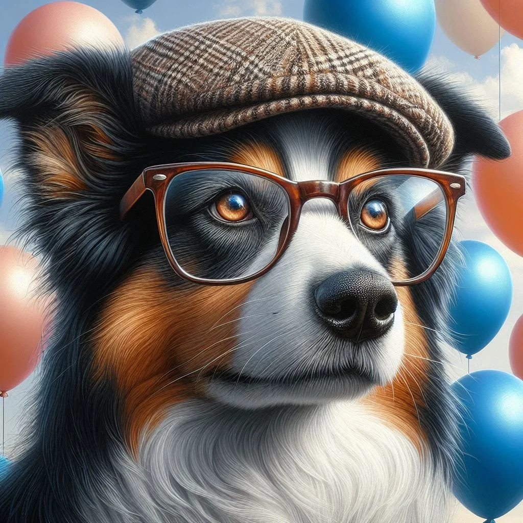 Border Collie with cap card