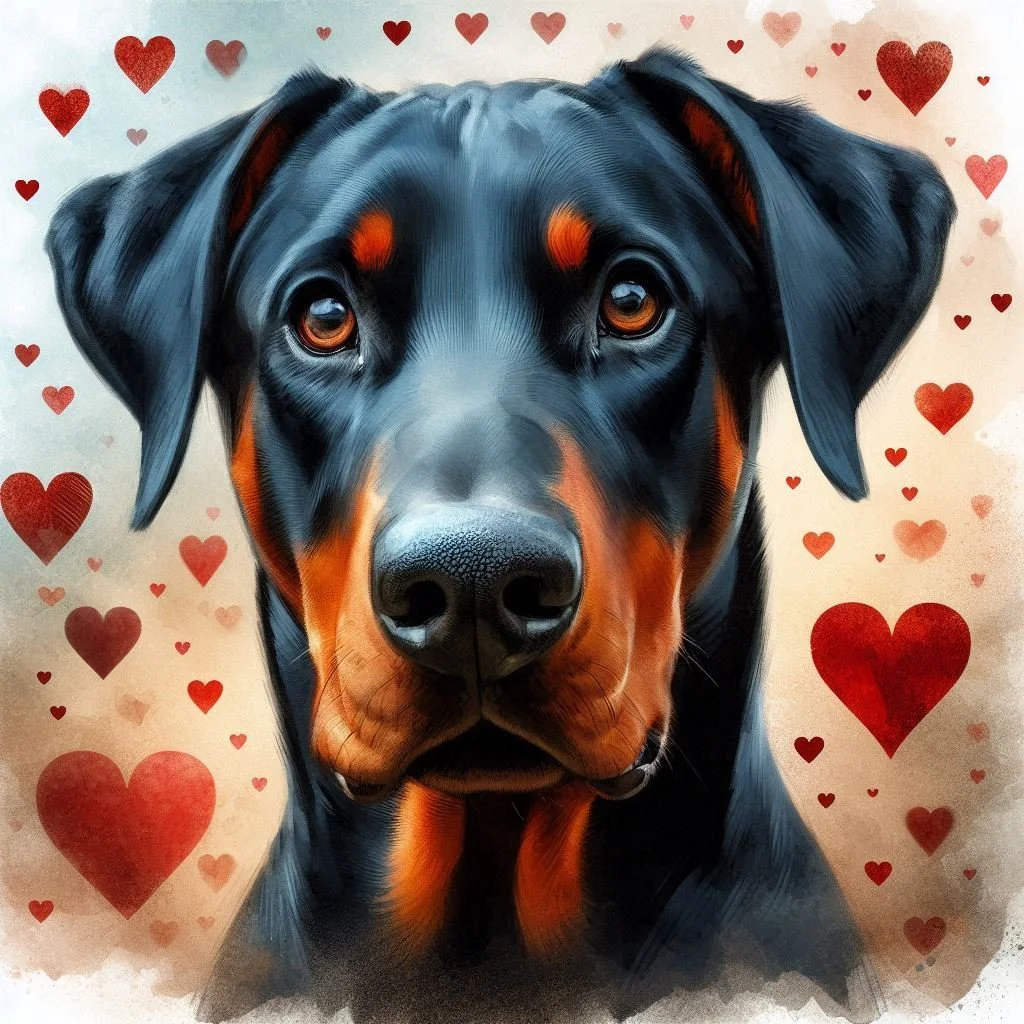 Doberman Valentine Card