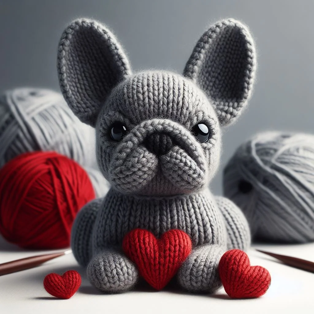 Grey Frenchie Valentine Card