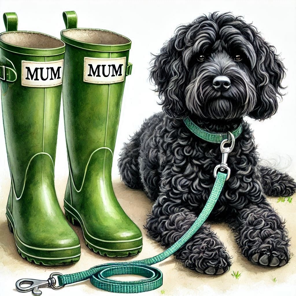 Black Cockapoo Mothers Day Card