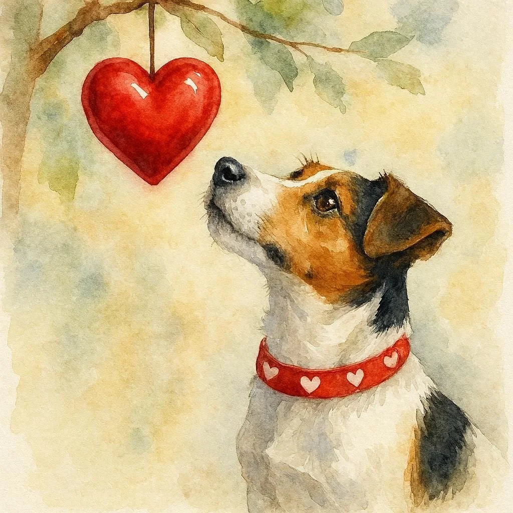 Jack Russell Heart Valentine Card