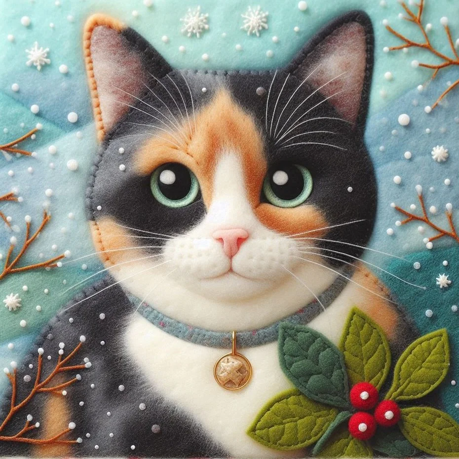 Felt Tortoiseshell Christmas Card