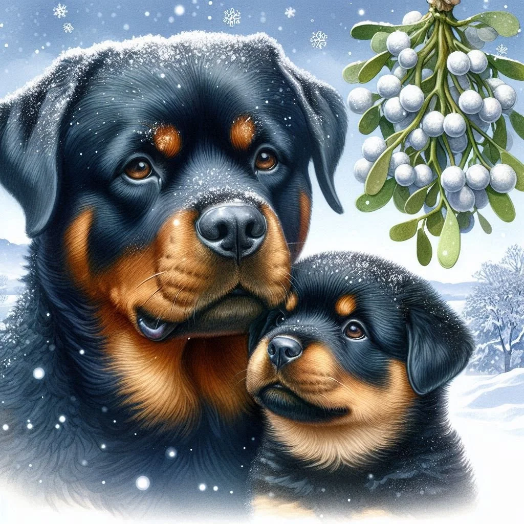 Rottweiler Puppy Christmas Card