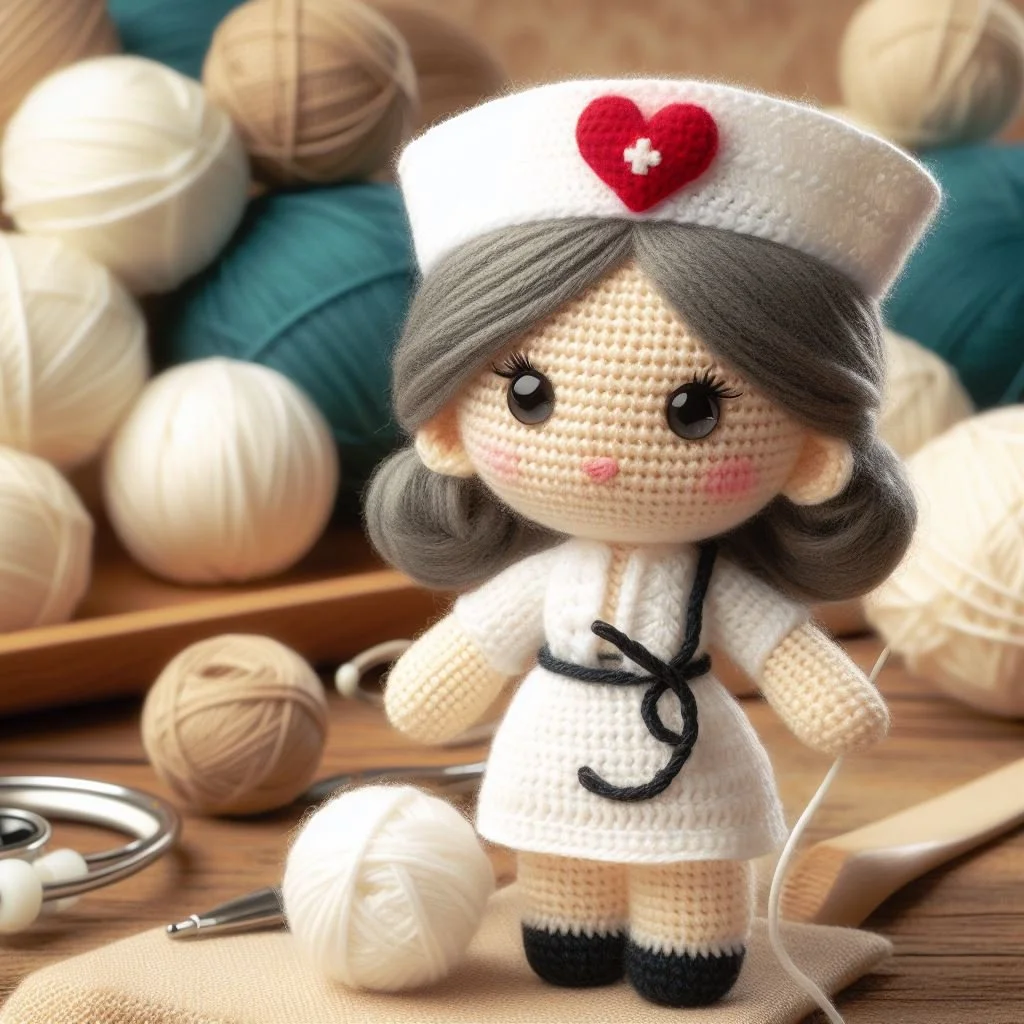 Knitted Nurse Blank Card