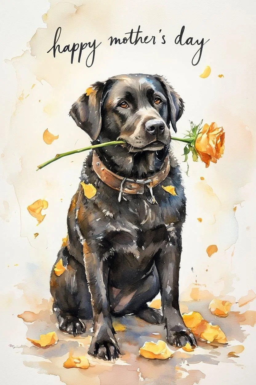 Black Lab Mothering Sunday Card