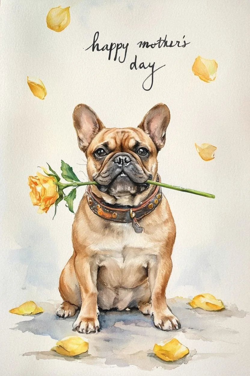 French Bulldog Mothering Sunday Card